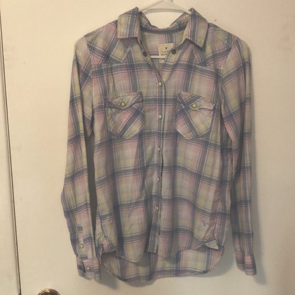 American Eagle plaid button-up shirt - Picture 1 of 3